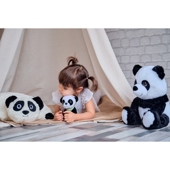 Плюшена панда възглавничка 2 в 1, 30 см