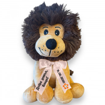 Плюшено лъвче с надписана панделка, 28 см