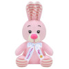 Плюшено зайче с надписана панделка, розово, 15 см