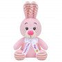 Плюшено зайче с надписана панделка, розово, 15 см