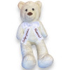 Плюшено мече с надписана панделка, екрю, 100 см
