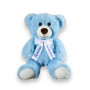 Плюшено мече с надписана панделка, синьо 30 см