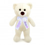 Плюшено мече с надписана панделка, екрю, 40 см
