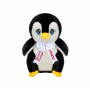 Плюшен пингвин с коледна песен и надписана панделка, 23 см