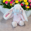 Плюшено зайче с надпис на ушето, розово, 32 см
