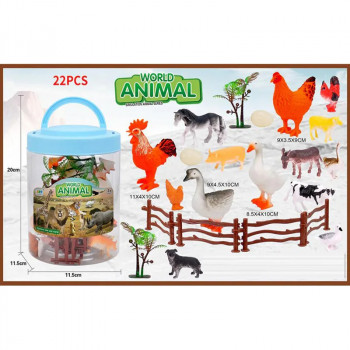 Комплект домашни животни с аксесоари в ПВЦ /22 елемента/