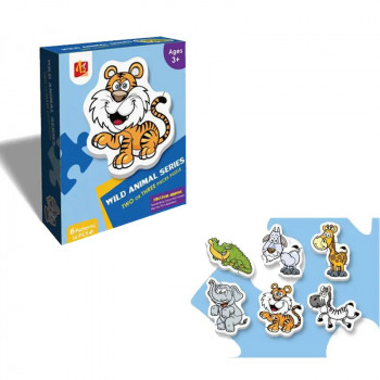 Пъзел - Диви животни 6 в 1 /17 джъмбо елемента/
