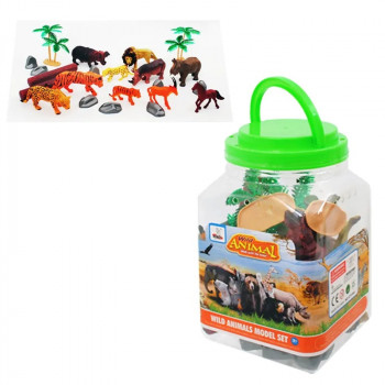 Комплект диви животни с аксесоари в ПВЦ