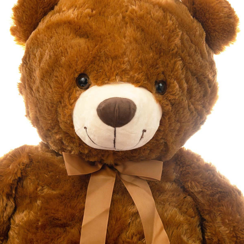 Плюшен мечок с кафяви лапички, тъмно кафяв, 90 см