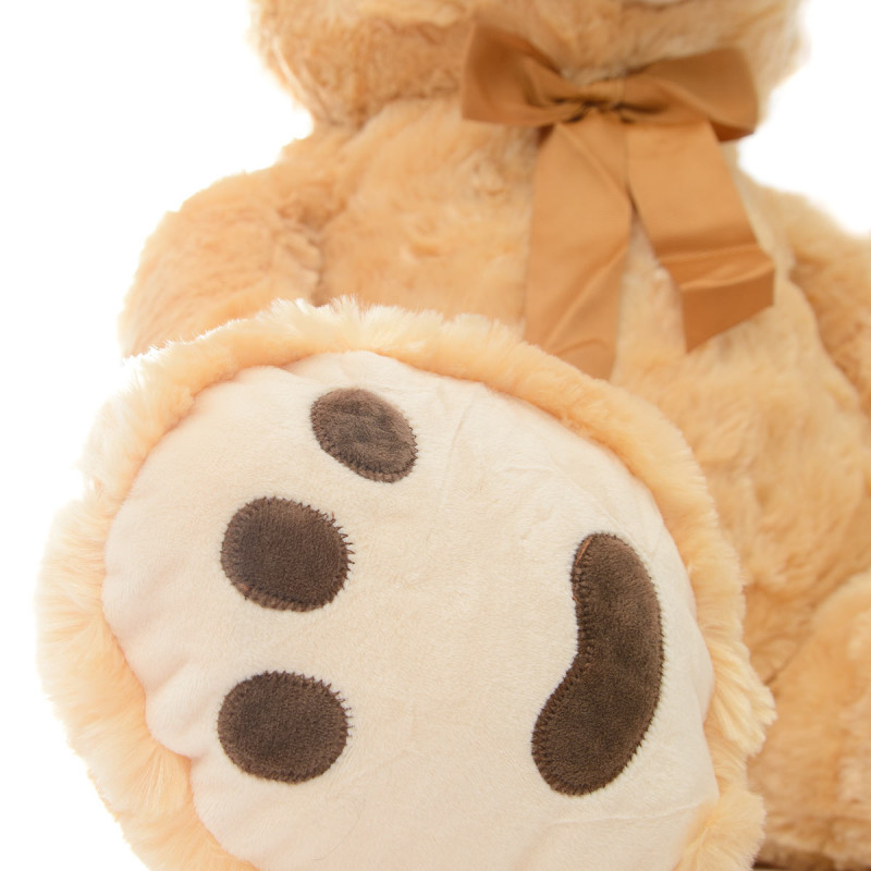 Плюшен мечок с кафяви лапички, светло кафяв, 90 см