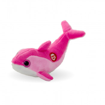 Плюшен делфин Пипи със звук, розов,18 см