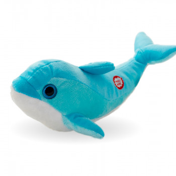 Плюшен делфин Пепи със звук, син, 26 см