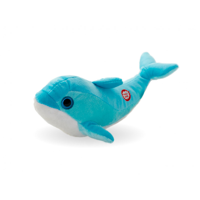 Плюшен делфин Пепи със звук, син, 26 см
