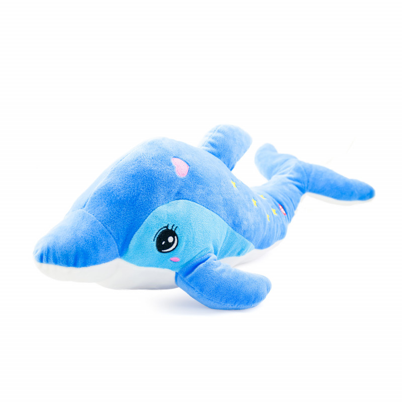 Плюшен делфин Пепо със звук, син, 35 см