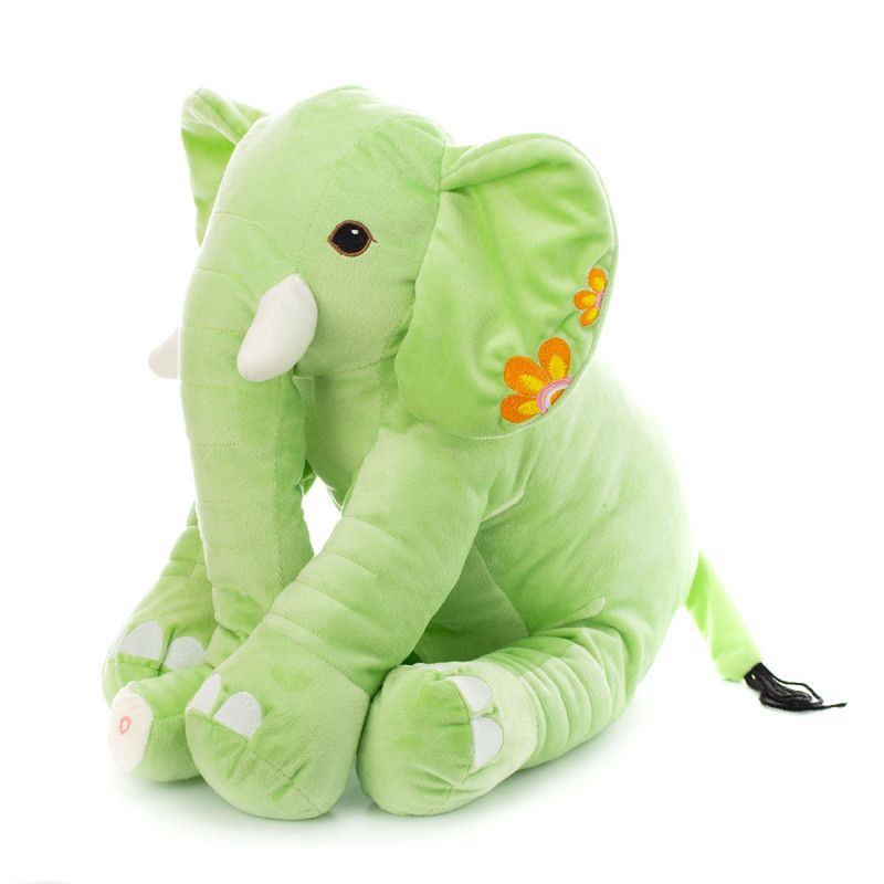 Плюшен слон Злати, зелен, 40 см
