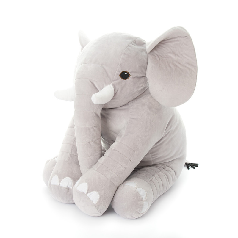 Плюшен слон Ангел, сив, 60 см