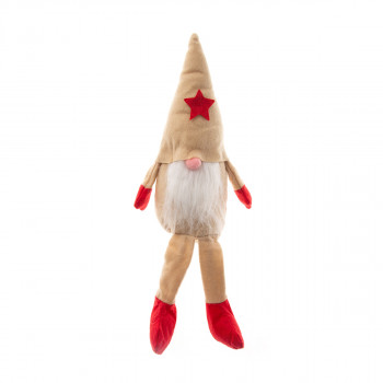 Плюшен Коледен Гном със светло кафява шапка, 25 см