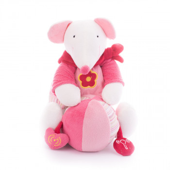 Плюшена мишка с дрънкалка, 27 см