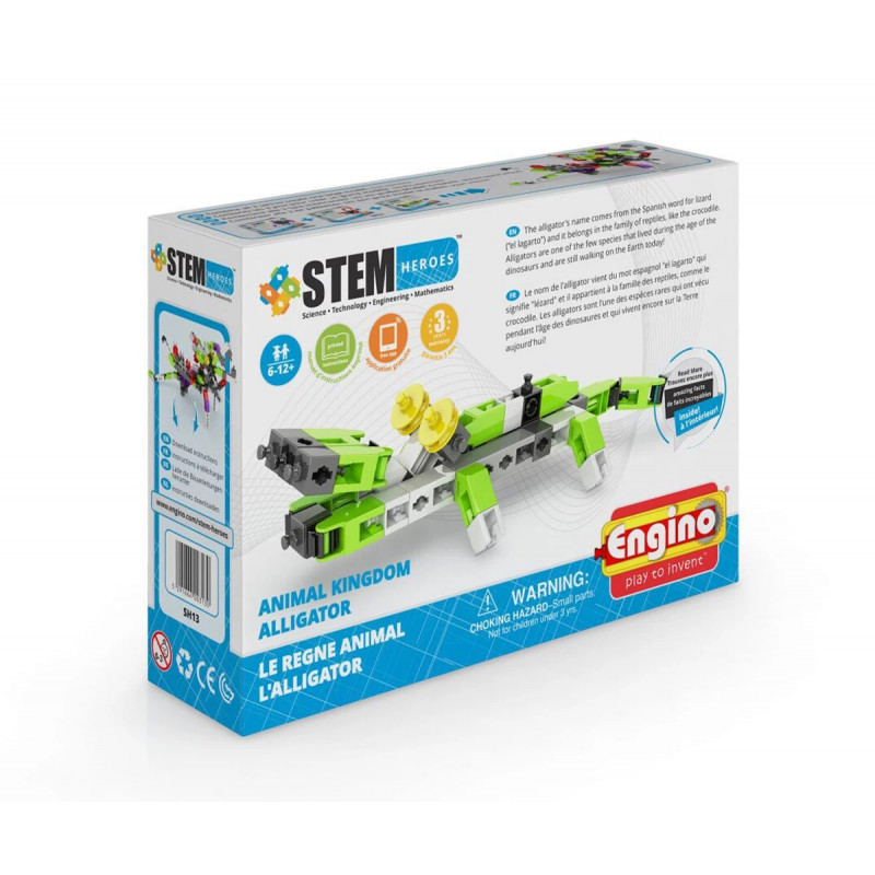 Детски конструктор Енджино СТЕМ - Герой алигатор