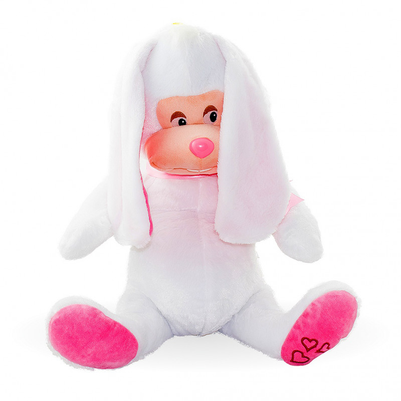 Плюшен заек Бен, бял, 55 см