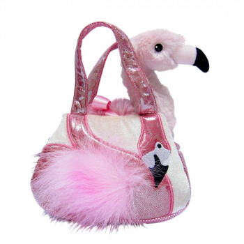 Плюшена играчка Аврора - Фламинго в чантичка