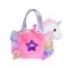 Плюшена чантичка с еднорог Aurora, цветна със звезда, 20 см