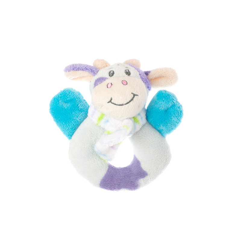 Бебешка плюшена дрънкалка кравичка