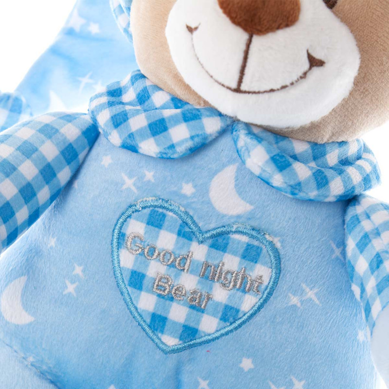  Плюшено мече за гушкане Лека нощ, синьо