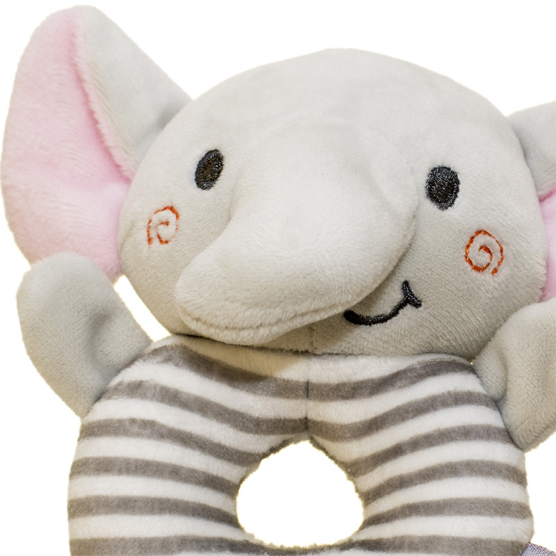 Бебешка плюшена дрънкалка със слонче, 17 см