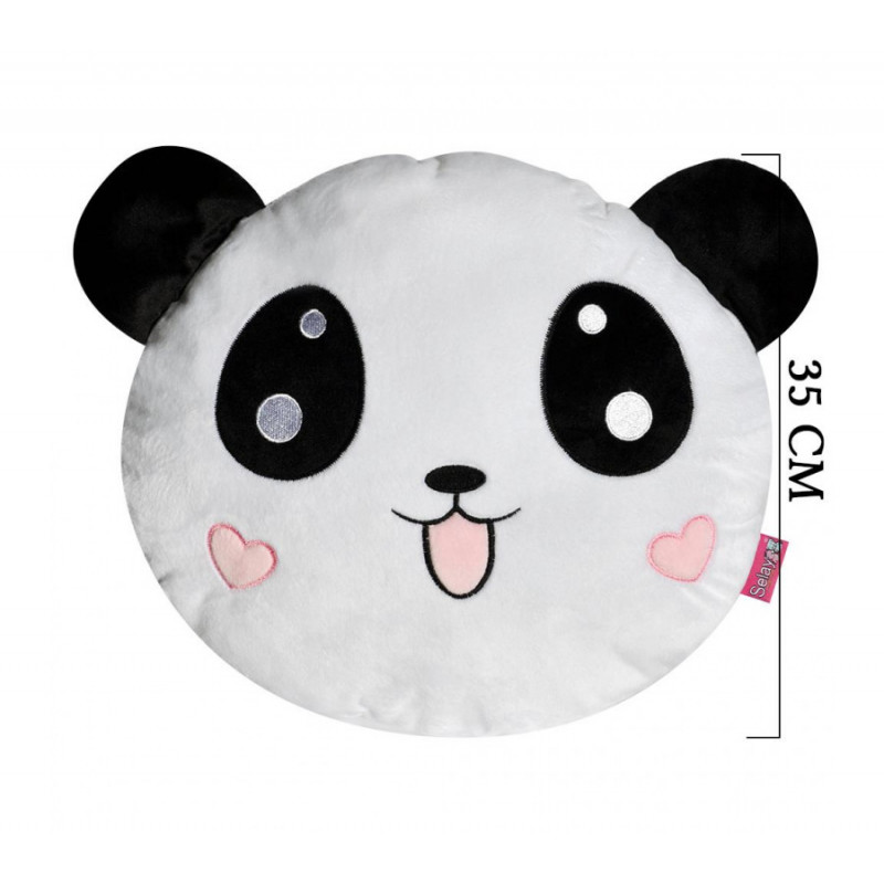 Плюшена възглавничка панда със сърчица, 35 см