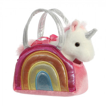 Плюшен еднорог в чантичка