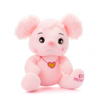 Плюшено мишле Зоя мини с гердан сърчице