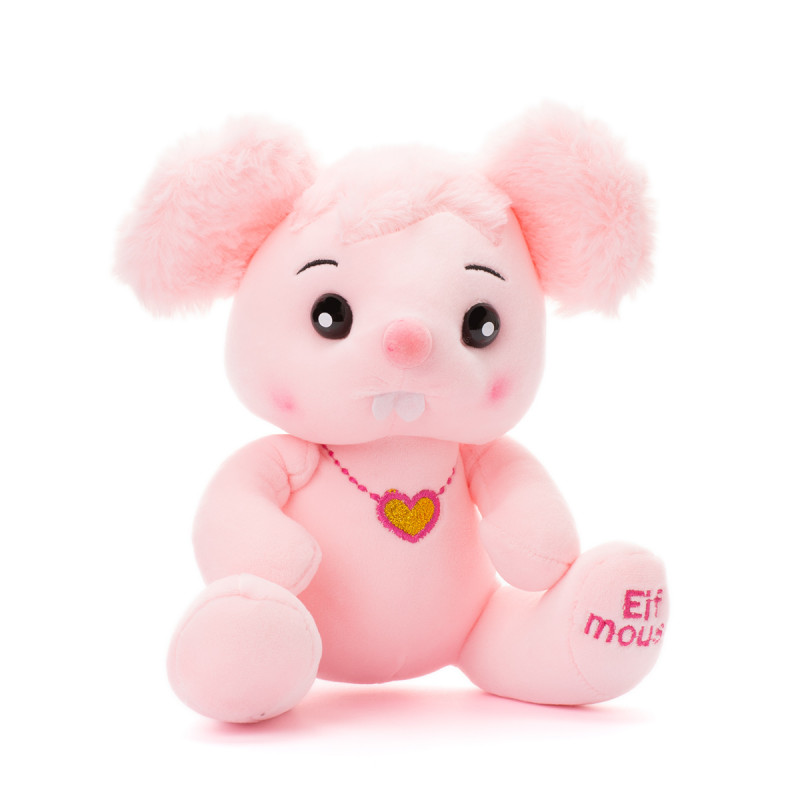 Плюшено мишле Зоя мини с гердан сърчице