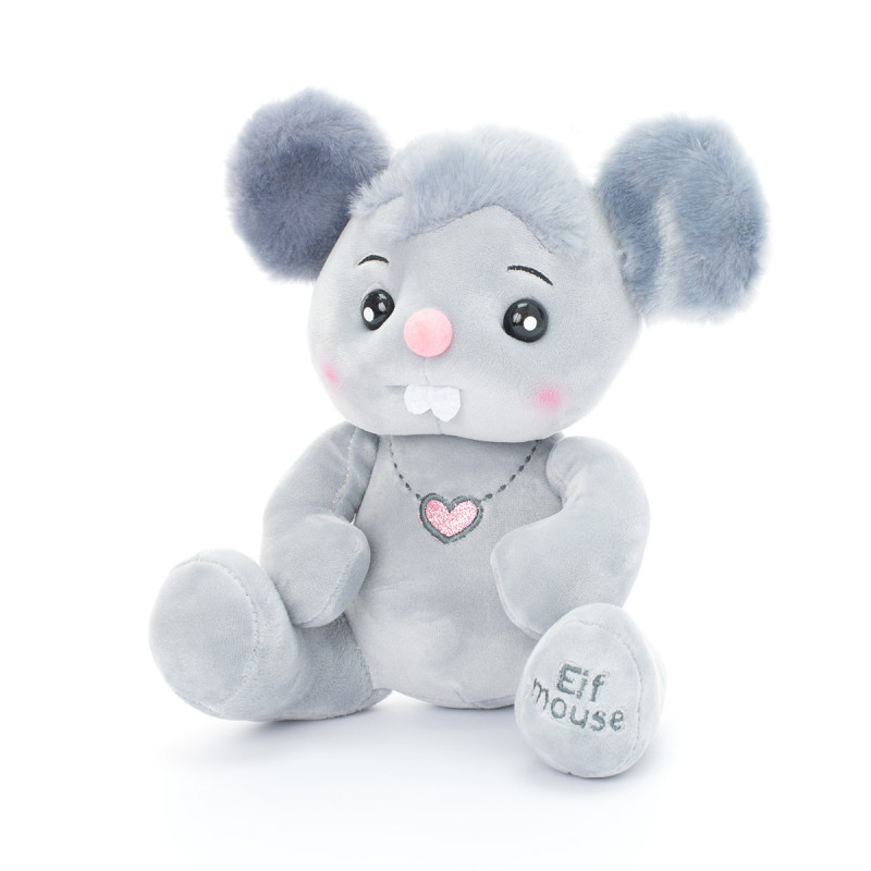 Плюшено мишле Никол мини с гердан сърчице