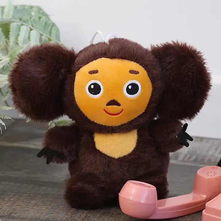 Плюшена Чебурашка, кафява, 20 см