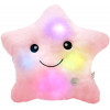 Плюшена звезда с LED светлини, розова, 30 см
