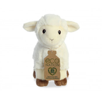 Плюшено агънце Aurora Eco, бяло, 20 см