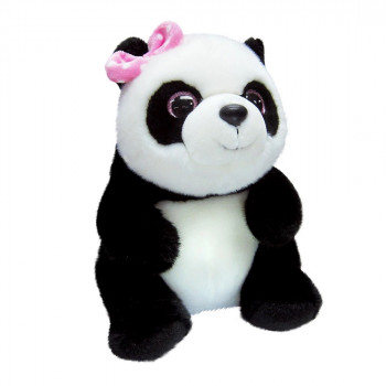 Плюшена Панда с розова панделка