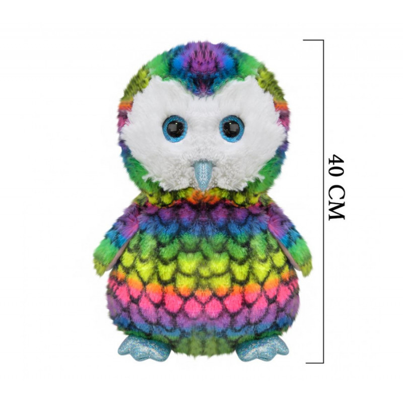 Плюшен бухал, цветен, 40 см