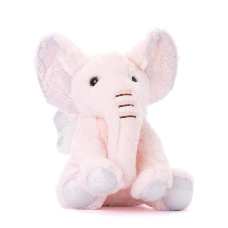 Плюшено слонче Ангел, розов, 30 см