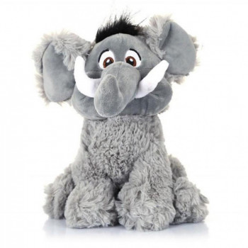 Плюшен слон с бивни, сив, 25 см