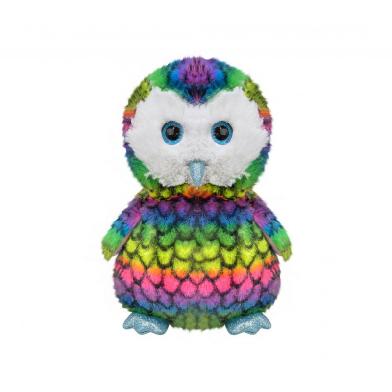 Плюшен бухал, цветен, 17 см
