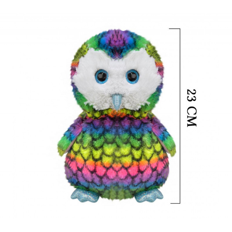 Плюшен бухал, цветен, 23 см