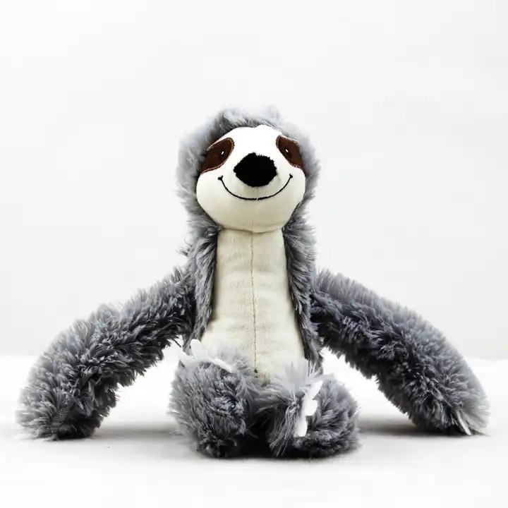 Плюшена играчка ленивец, сив, 25 см