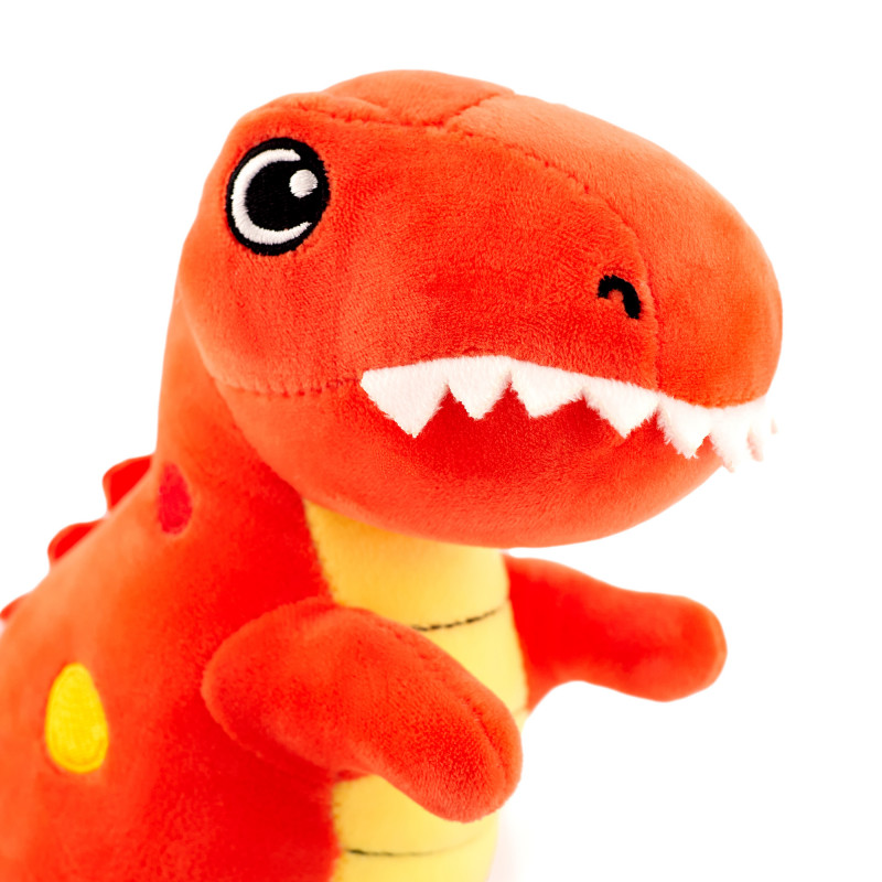 Плюшен динозавър Тото, червен, 22 см