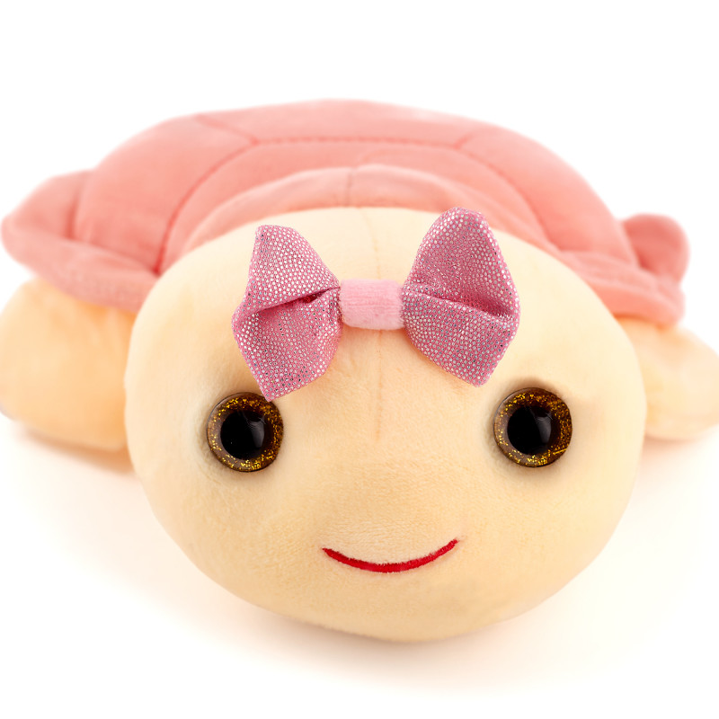 Плюшена костанурка с розова панделка