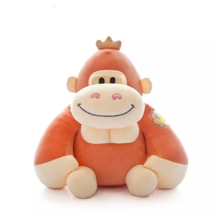 Плюшена горила, розова, 22 см