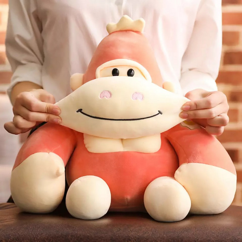 Плюшена горила, розова, 22 см