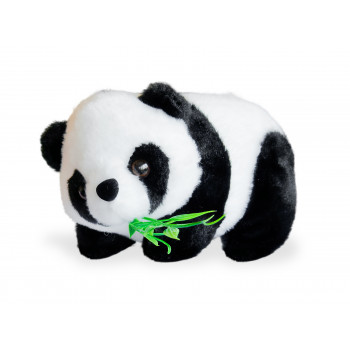 Плюшена панда с евкалиптово листо, 15 см