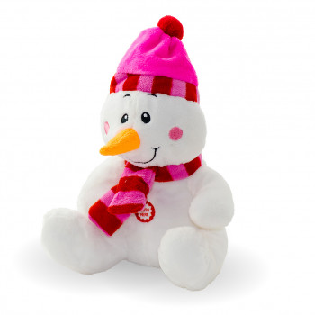 Плюшен Коледен Снежко с песен на български